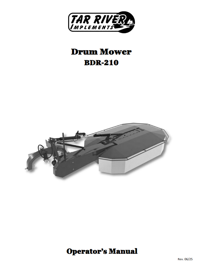 BDR-210 Drum Mower Manual