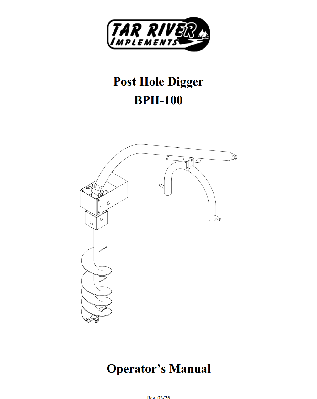 BPH-100 Post Hole Digger 050526